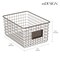 mDesign Large Steel Kitchen Organizer Basket with Label Slot, 4 Pack - Bronze